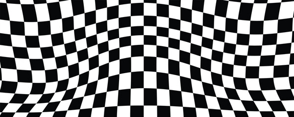 Obraz premium Black and white chess pattern. Checkerboard seamless vector illustration. Abstract checkered checkerboard for game. Grid geometric square shape. Race flag. Retro mosaic floor.