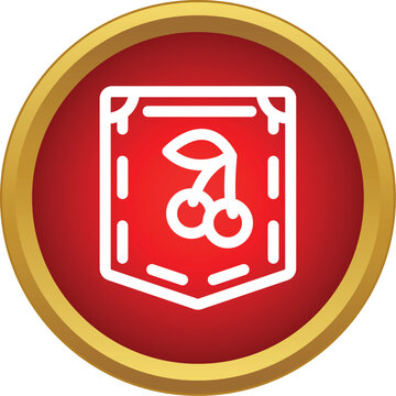 Icon presenting a pocket garment detail with a cherry design