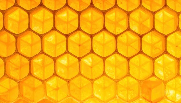 Close Up Honeycomb Pattern of Hexagonal Cells.