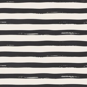 Black and white horizontal brush stroke stripes on a cream background with a clean graphic pattern