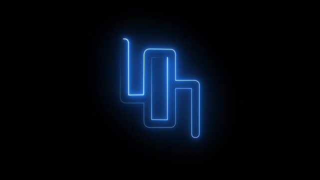 Animated Blue Monogram Design Loop with Modern Style and Dynamic Motion