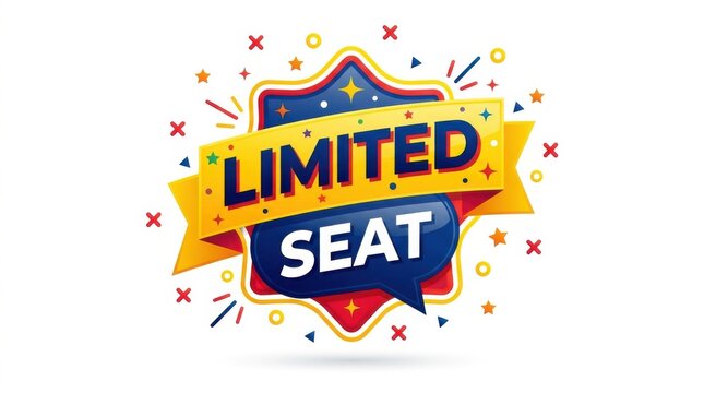 Colorful Limited Seat Sign with Confetti