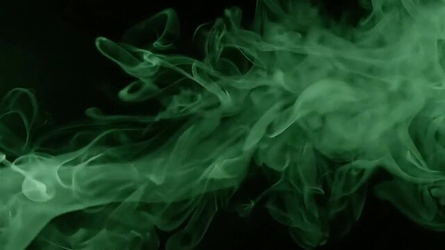 Green smoke, fog, mist, swirling cloud, abstract background