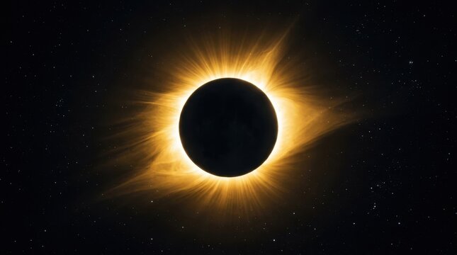 Solar Eclipse in Space, Dark Background