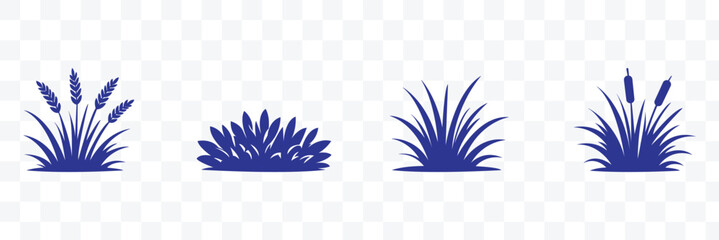 Vector field icons horizon stalk thin edge icon stalks grass prairie growth. A set of silhouette Grass vector illustration. eps 10 © Hike Studio 444