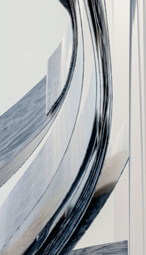 Abstract marble strips flowing in modern 3D render backdrop