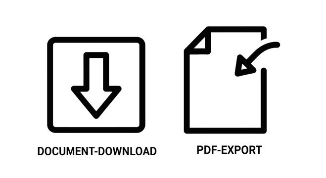 Document download and pdf export icons with document download transfer technology software computer internet information electronics application