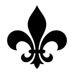 Fleur de lis heraldic symbol with heraldic silhouette ornamental historical as isolated object © MST