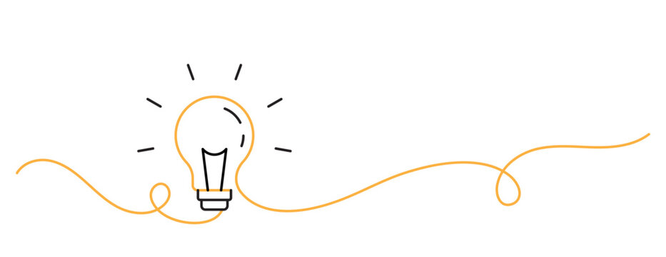 creative bulb thinking ideas icon single line illustration