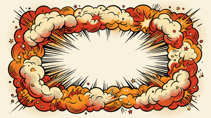 Vibrant comic book style explosion frame. © noxy