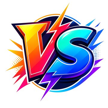 Colorful vs logo with lightning bolts