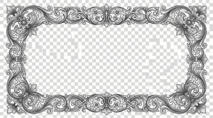 Ornate decorative frame with floral patterns. © noxy