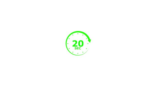 Circular motion green arrow loop seamless animation isolated white background