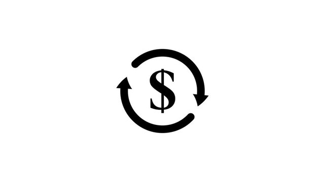 Looping dollar sign symbol animation for financial marketing corporate branding and business