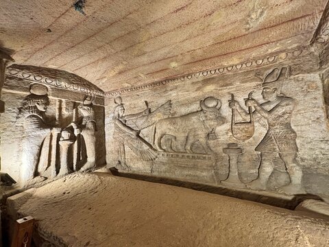 A view of the Kom es-Shoqafa Catacombs in Alexandria, Egypt.