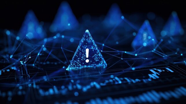 Holographic interface displaying risk management data and alerts