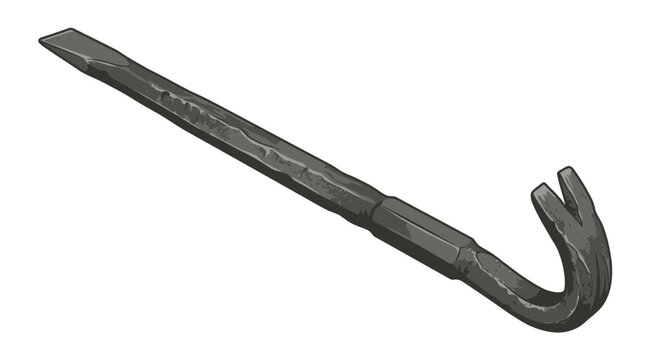 Rustic old metal crowbar tool.