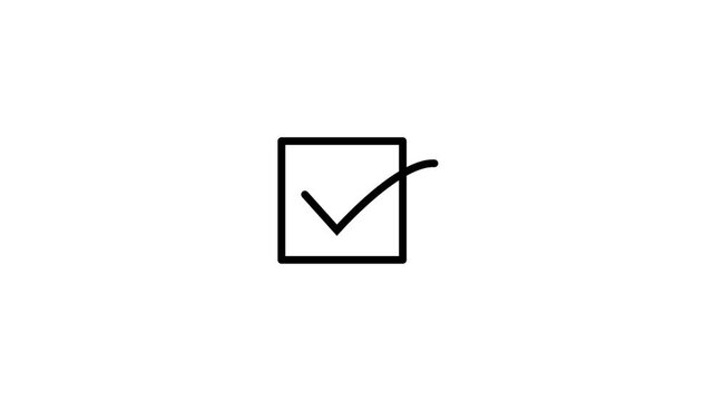 Checkmark Icons And Empty Box On white Background. Flat Design.