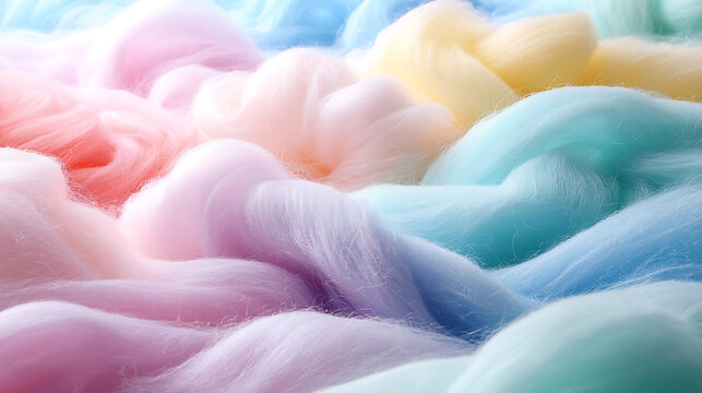 A colorful ball of yarn with a rainbow pattern