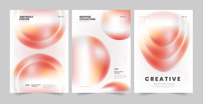 Abstract Soft Gradient Poster Template, Poster Layout, Soft Gradient Poster with Elegant Fluid Circular Shapes