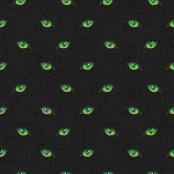 Cottagecore halloween cat eyes seamless pattern, designed to coordinate with the Cottagecore Halloween Collection.
