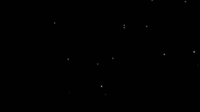 Cosmic starry sky with twinkling stars. Starry night, glowing shinning stars. flickering starfield for night sky background, cinematic motion graphics, space visuals, and video editing. 4k