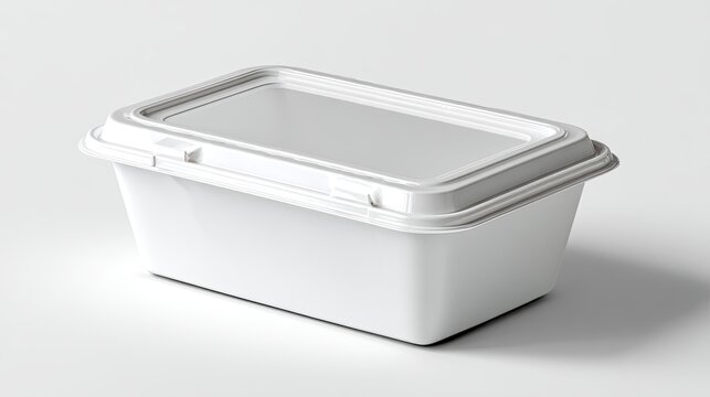 Product Packaging. Food Container. White Plastic Box.