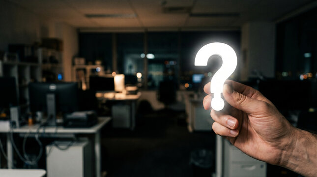 Professional holding Question mark, Question mark concept, concept for assessments, test, exam, quiz, puzzle, knowledge checks backgrounds, concept of help, concept of solution.