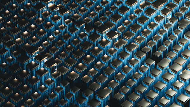 Abstract processor technology background with circuits and data flow