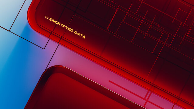 Visual representation of encrypted data security technology concept