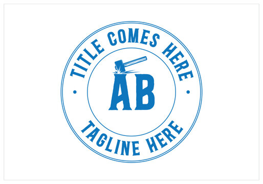 A round logo for a AB letter name company for a goldsmith. A round logo design for a goldsmith shop on a white background