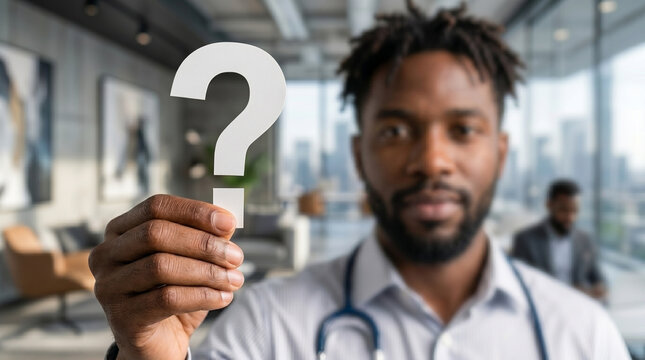 Professional holding Question mark, Question mark concept, concept for assessments, test, exam, quiz, puzzle, knowledge checks backgrounds, concept of help, concept of solution.