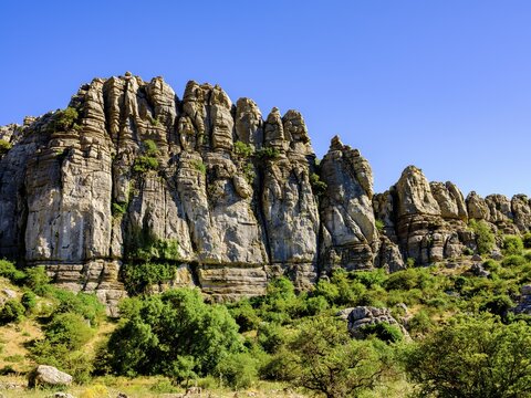 Limestone rock formations, El Torcal nature reserve, Torcal de Antequera, Malaga province, Andalusia, Spain