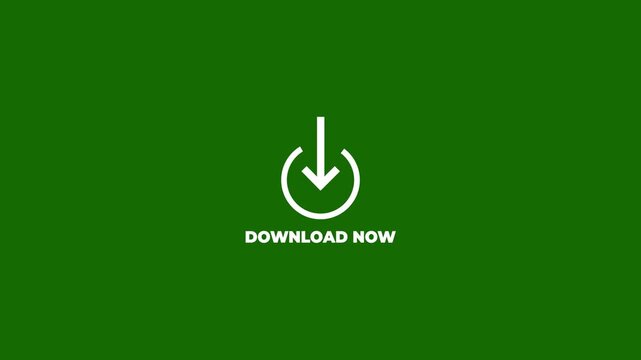 Minimal download link in description animation with green arrow and white text on black background for call to action.