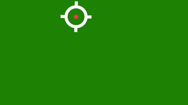 White picture of sight on a black background. sniper aiming device. Distortion liquid style transition icon for your project.