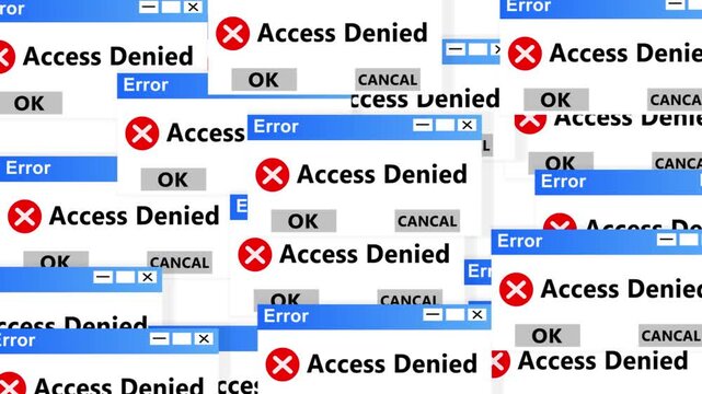 Access Denied notification on a computer screen. A classic pop-up window.
