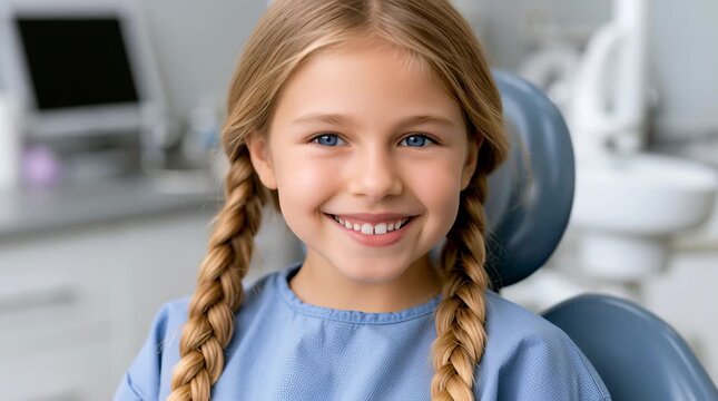 little girl at a Children's dentistry for healthy teeth and beautiful smile