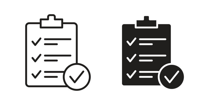Survey icon for mobile application, button and website design.