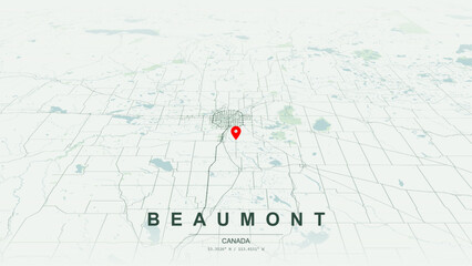 Modern minimalist vector map of Beaumont, Alberta. High-quality scalable illustration of Beaumont city geographic boundaries for posters design. © AliRza