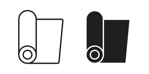 Yoga mat icon for mobile application, button and website design. © naris