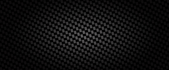 Naklejka premium Texture panorama of black carbon fiber
