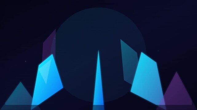 Abstract Geometric Crystal Growth Digital Animation Loop