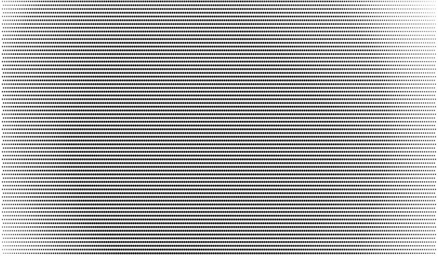 Close-up of halftone pattern with concentric circles and textured lines in grayscale
