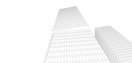 Obraz premium Abstract buildings architectural 3d drawing 