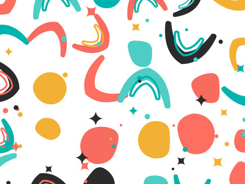 Retro Atomic Age Amoeba Sparkle Pattern Background