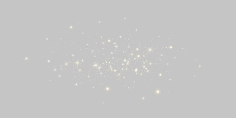 Obraz premium Gold shimmer PNG with floating dust particles and bright sparkles. Magical light effect with transparent background. Perfect decoration for invitations.