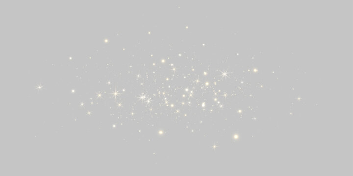 Gold shimmer PNG with floating dust particles and bright sparkles. Magical light effect with transparent background. Perfect decoration for invitations.

