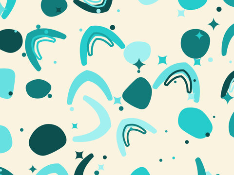 Atomic Boomerang Mid Century Retro Pattern Background