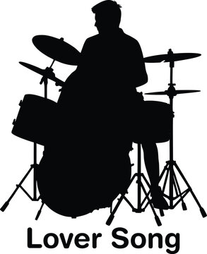 Silhouette of a man playing drums music lover song