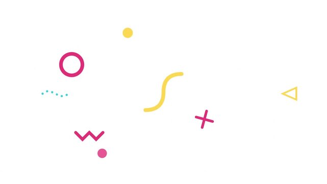 abstract playful memphis style geometric vector loop